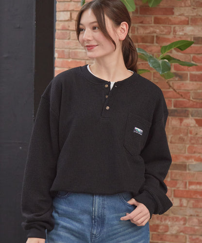 THE CRAFT CREW PRODUCTS / 抗菌 華夫格 亨利領 長袖T恤