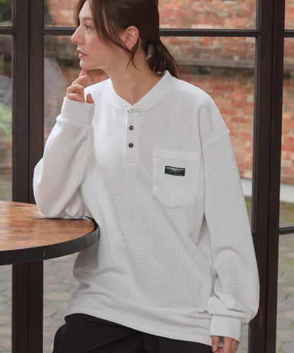 THE CRAFT CREW PRODUCTS / 抗菌 華夫格 亨利領 長袖T恤