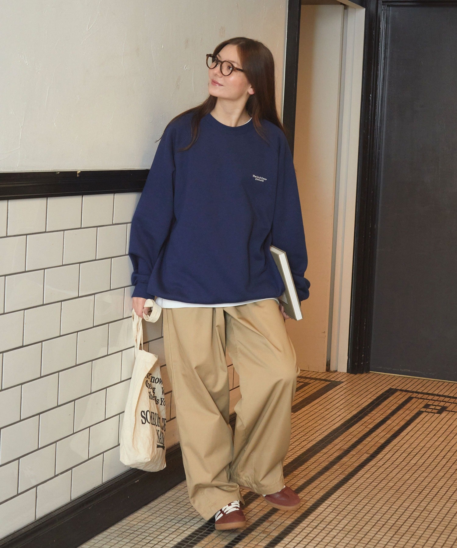 THE CRAFT CREW PRODUCTS / 針織 刺繡 抽繩 內刷毛 圓領衫