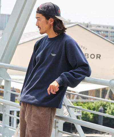 THE CRAFT CREW PRODUCTS / 內刷毛 插肩袖 圓領衫（LOGO刺繡．抽繩下擺）