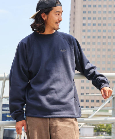 THE CRAFT CREW PRODUCTS / 內刷毛 插肩袖 圓領衫（LOGO刺繡．抽繩下擺）
