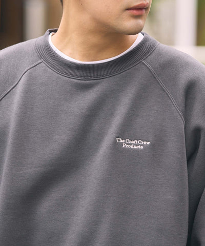 THE CRAFT CREW PRODUCTS / 內刷毛 插肩袖 圓領衫（LOGO刺繡．抽繩下擺）