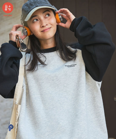 THE CRAFT CREW PRODUCTS / 內刷毛 插肩袖 圓領衫（LOGO刺繡．抽繩下擺）