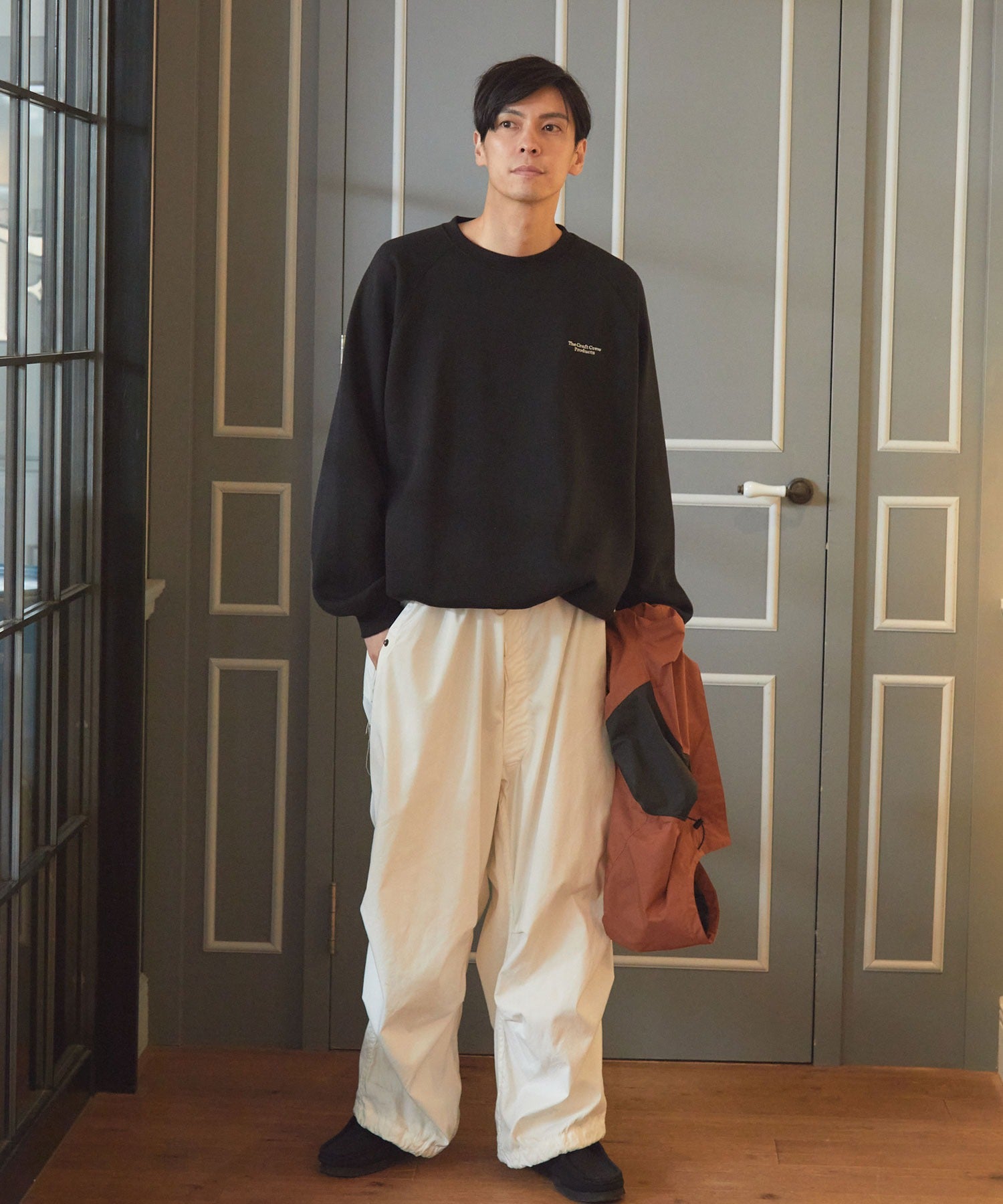 THE CRAFT CREW PRODUCTS / 針織 刺繡 抽繩 內刷毛 圓領衫