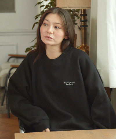 THE CRAFT CREW PRODUCTS / 內刷毛 插肩袖 圓領衫（LOGO刺繡．抽繩下擺）
