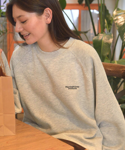 THE CRAFT CREW PRODUCTS / 內刷毛 插肩袖 圓領衫（LOGO刺繡．抽繩下擺）