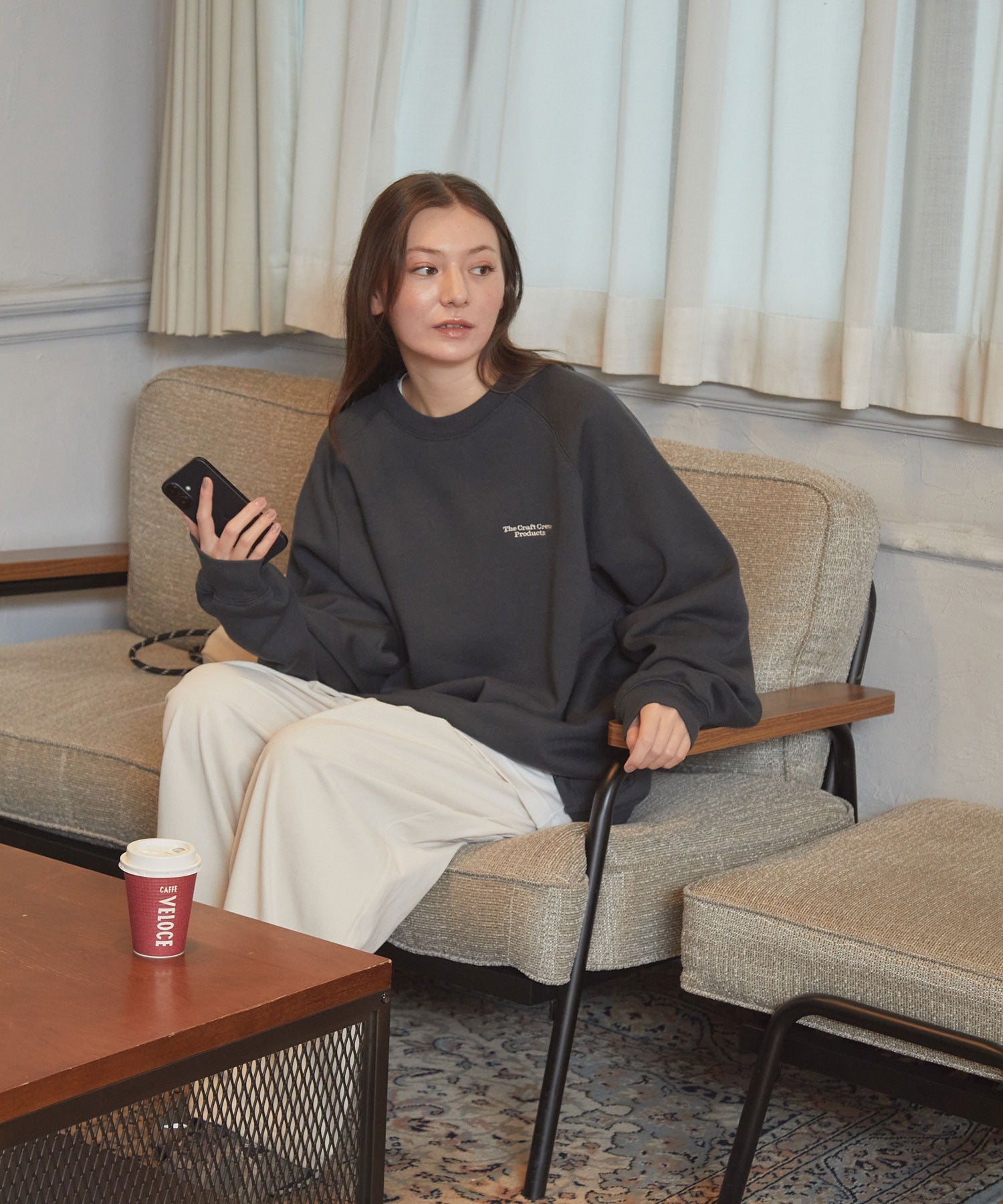 THE CRAFT CREW PRODUCTS / 針織 刺繡 抽繩 內刷毛 圓領衫