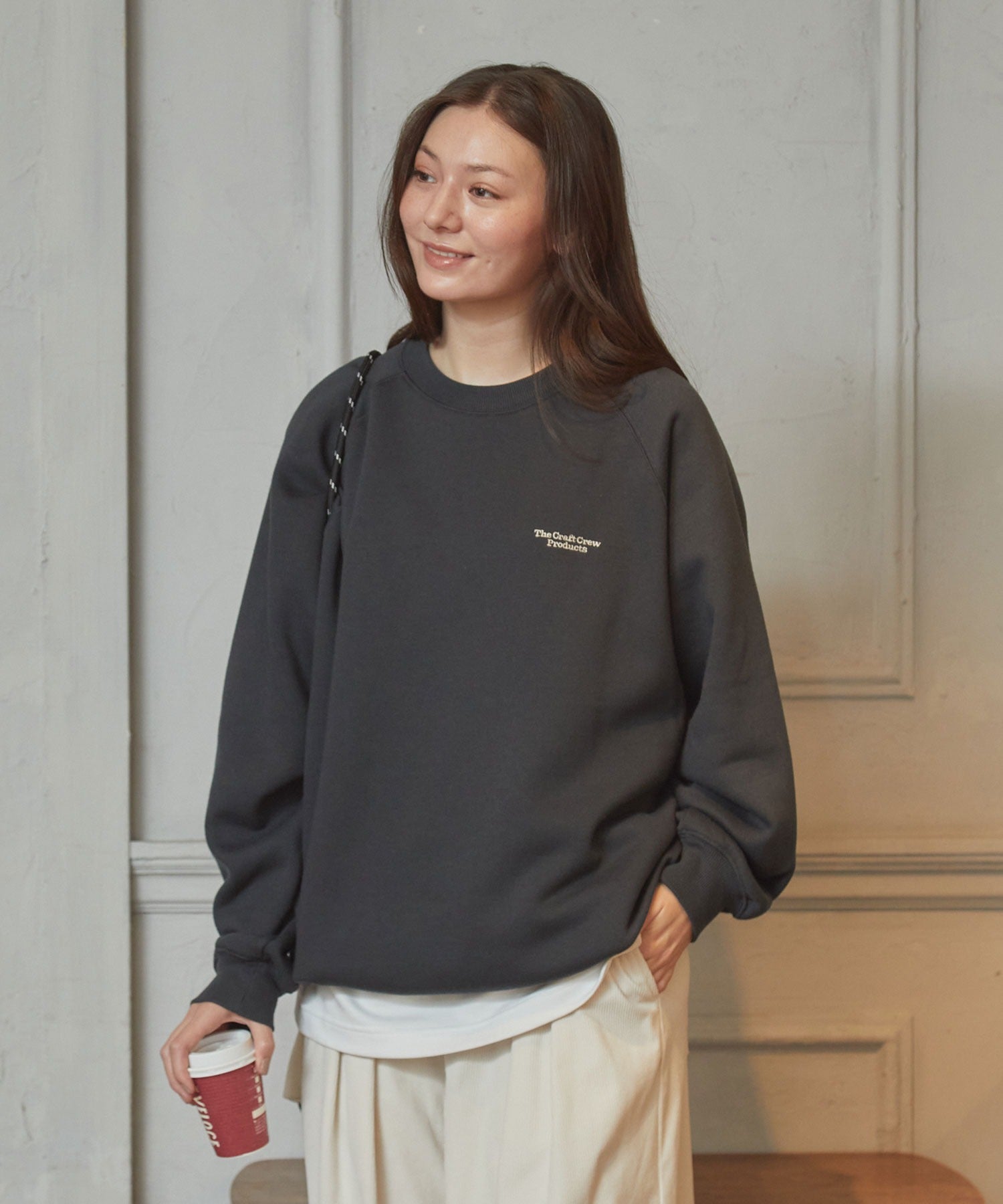 THE CRAFT CREW PRODUCTS / 針織 刺繡 抽繩 內刷毛 圓領衫