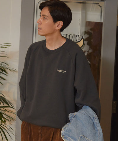 THE CRAFT CREW PRODUCTS / 內刷毛 插肩袖 圓領衫（LOGO刺繡．抽繩下擺）