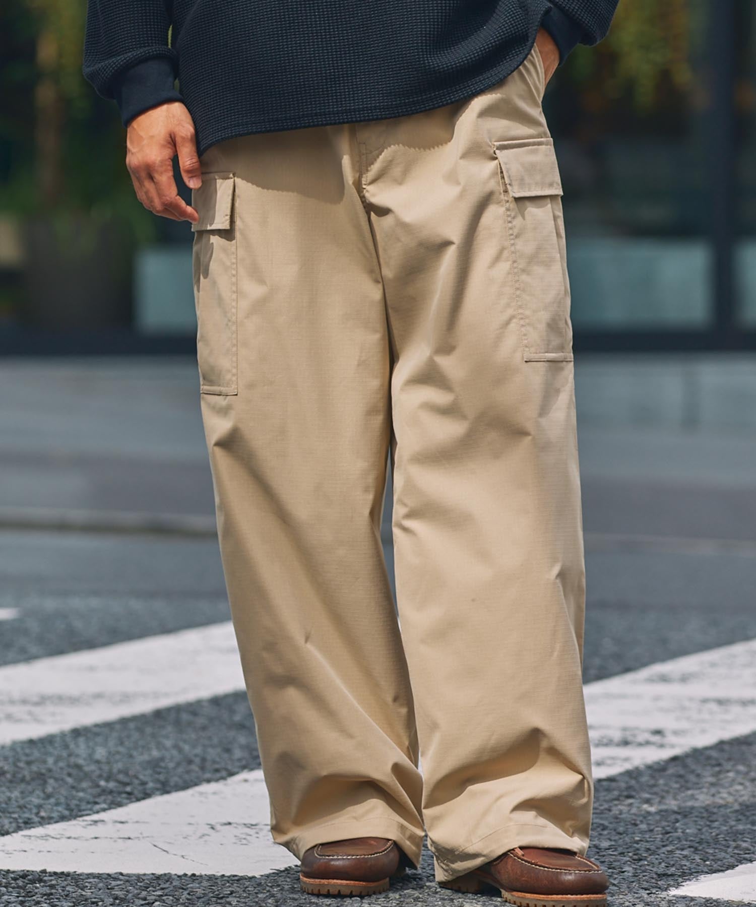 THE CRAFT CREW PRODUCTS / 機能抽繩 彈力 寬直筒 工作褲