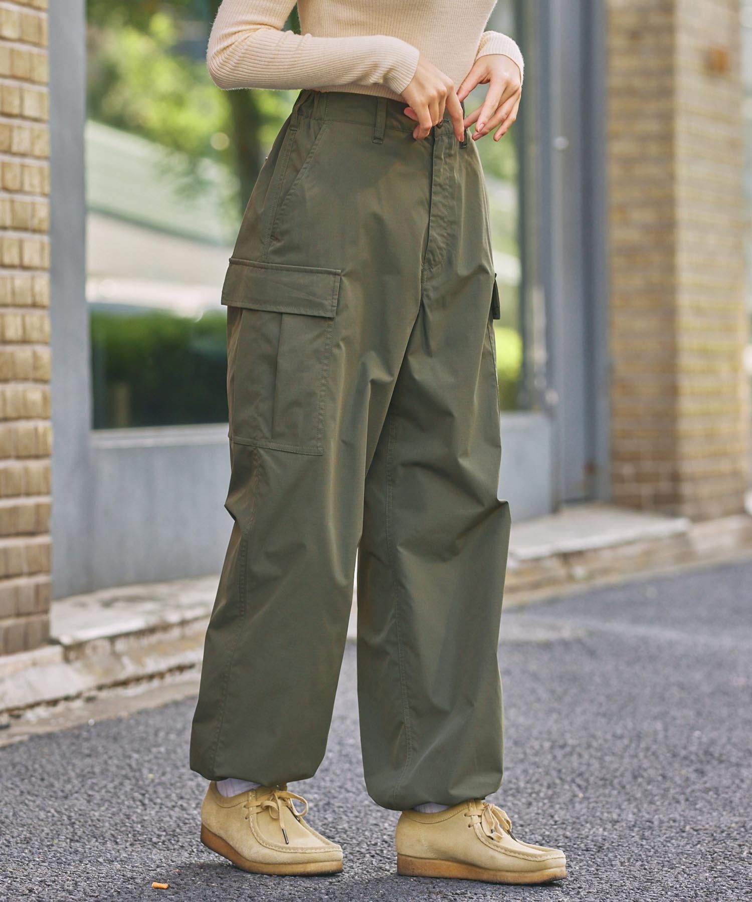 THE CRAFT CREW PRODUCTS / 機能抽繩 彈力 寬直筒 工作褲