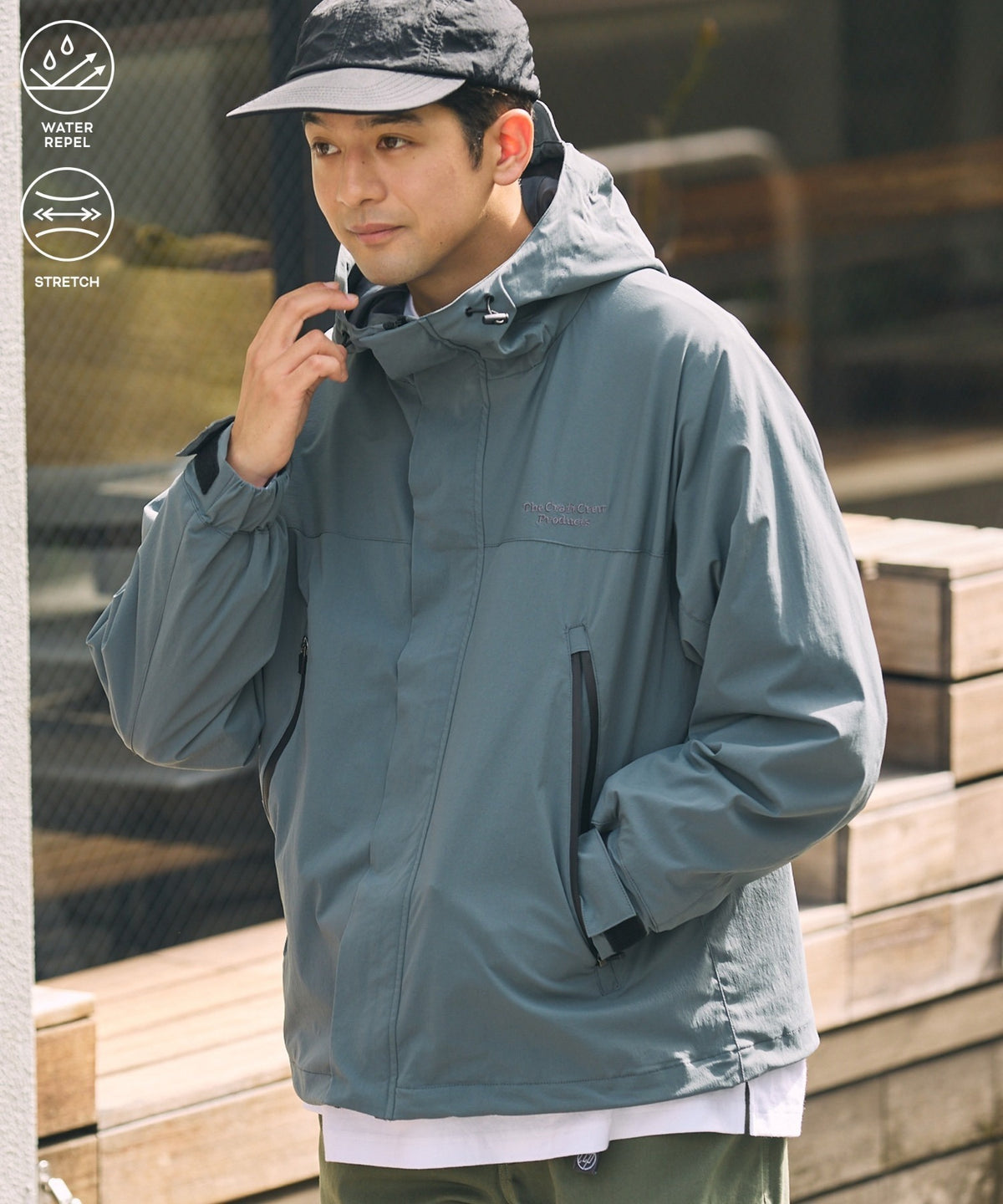 THE CRAFT CREW PRODUCTS / 防撥水 彈性抽繩 山系連帽外套