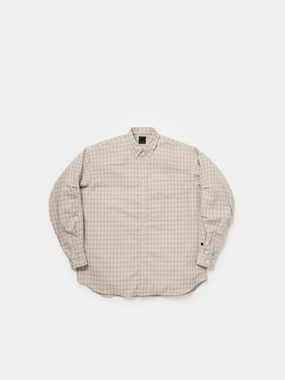 DAIWA PIER39 TECH BUTTON DOWN SHIRT L/S GREN PLAID / 機能格紋寬版長袖襯衫
