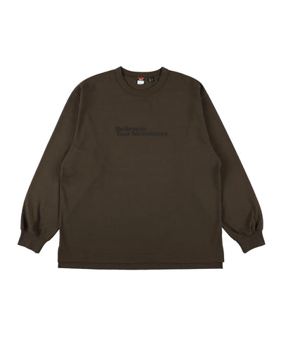 NANGA / ECO HYBRID MESSAGE L/S TEE 再生棉刺繡標語長袖T恤