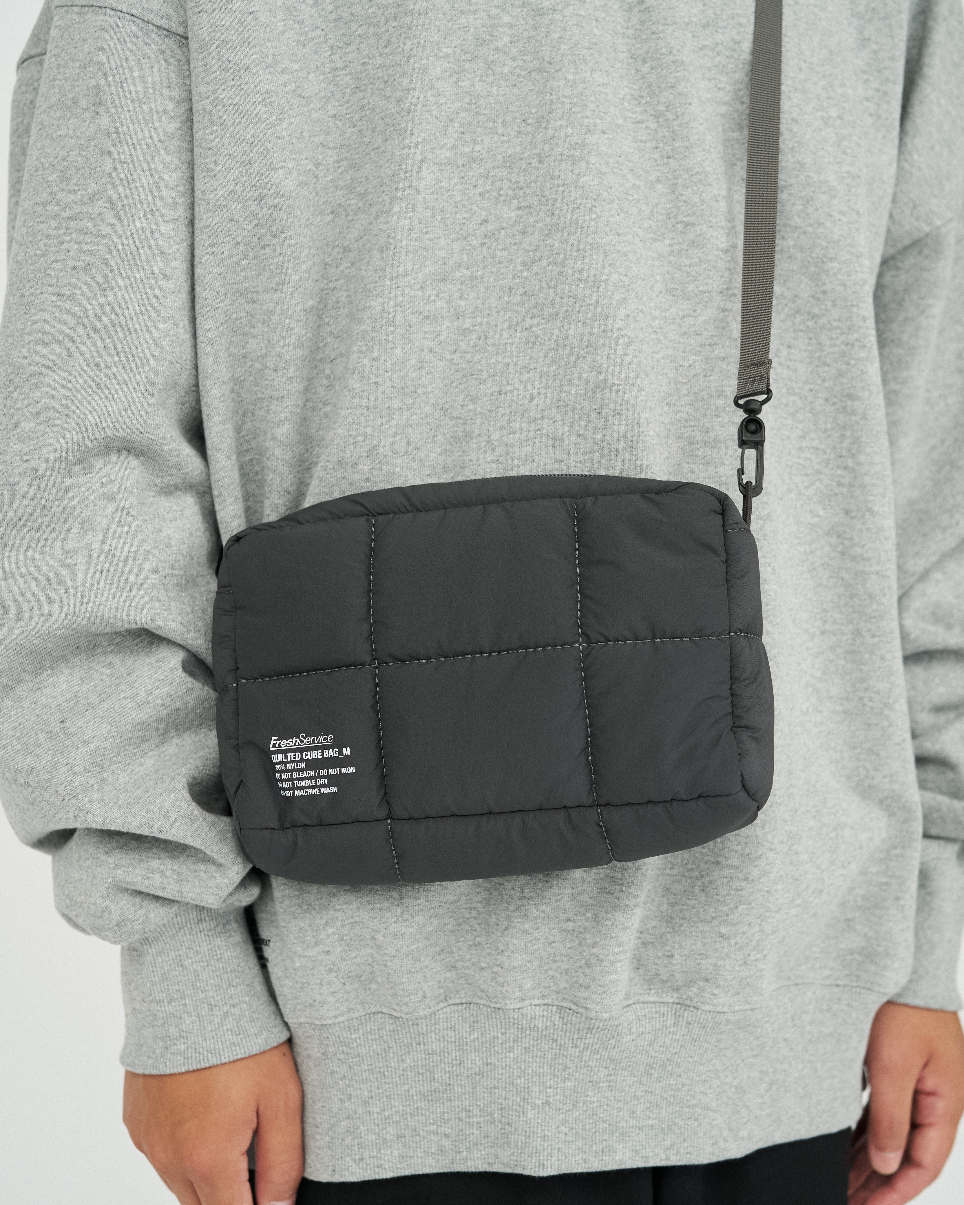 FreshService QUILTED CUBE BAG_M / 立體絎縫立方尼龍肩背包 （中）
