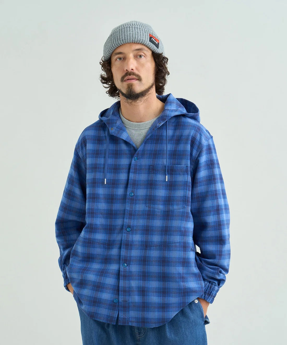 NANGA / GRID TARTAN FIELD HOOD SHIRT 格紋機能連帽野外襯衫