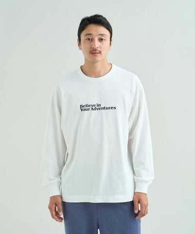 NANGA / ECO HYBRID MESSAGE L/S TEE 再生棉刺繡標語長袖T恤