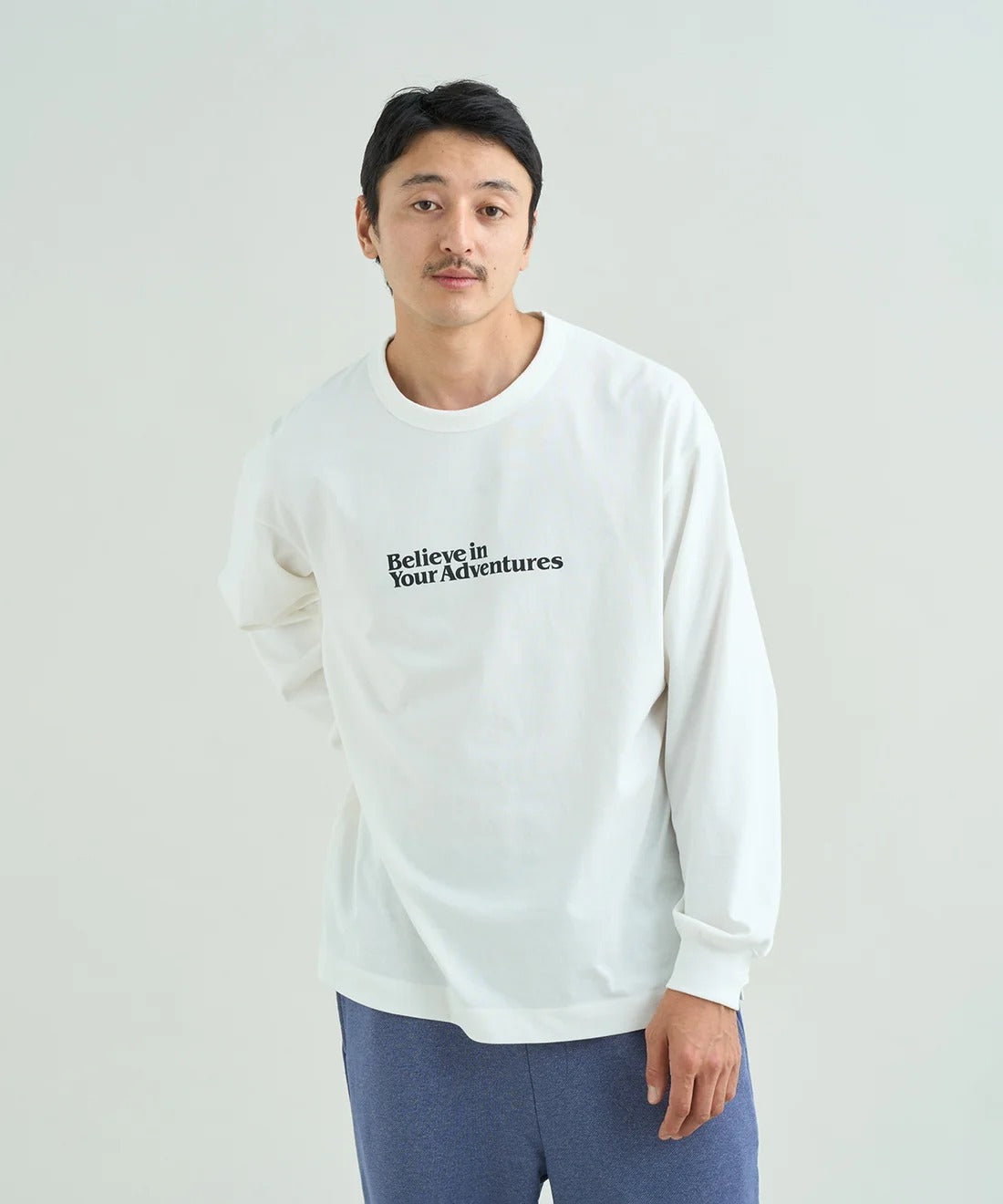 NANGA / ECO HYBRID MESSAGE L/S TEE 再生棉刺繡標語長袖T恤
