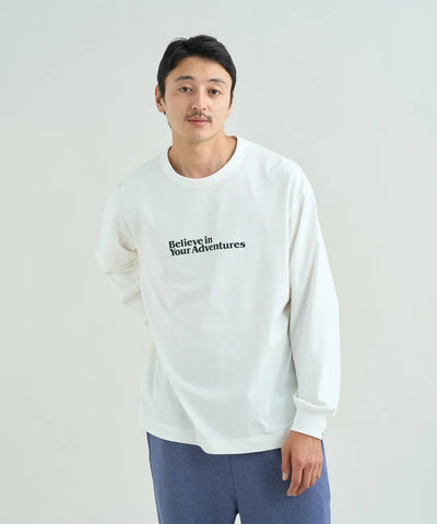 NANGA / ECO HYBRID MESSAGE L/S TEE 再生棉刺繡標語長袖T恤