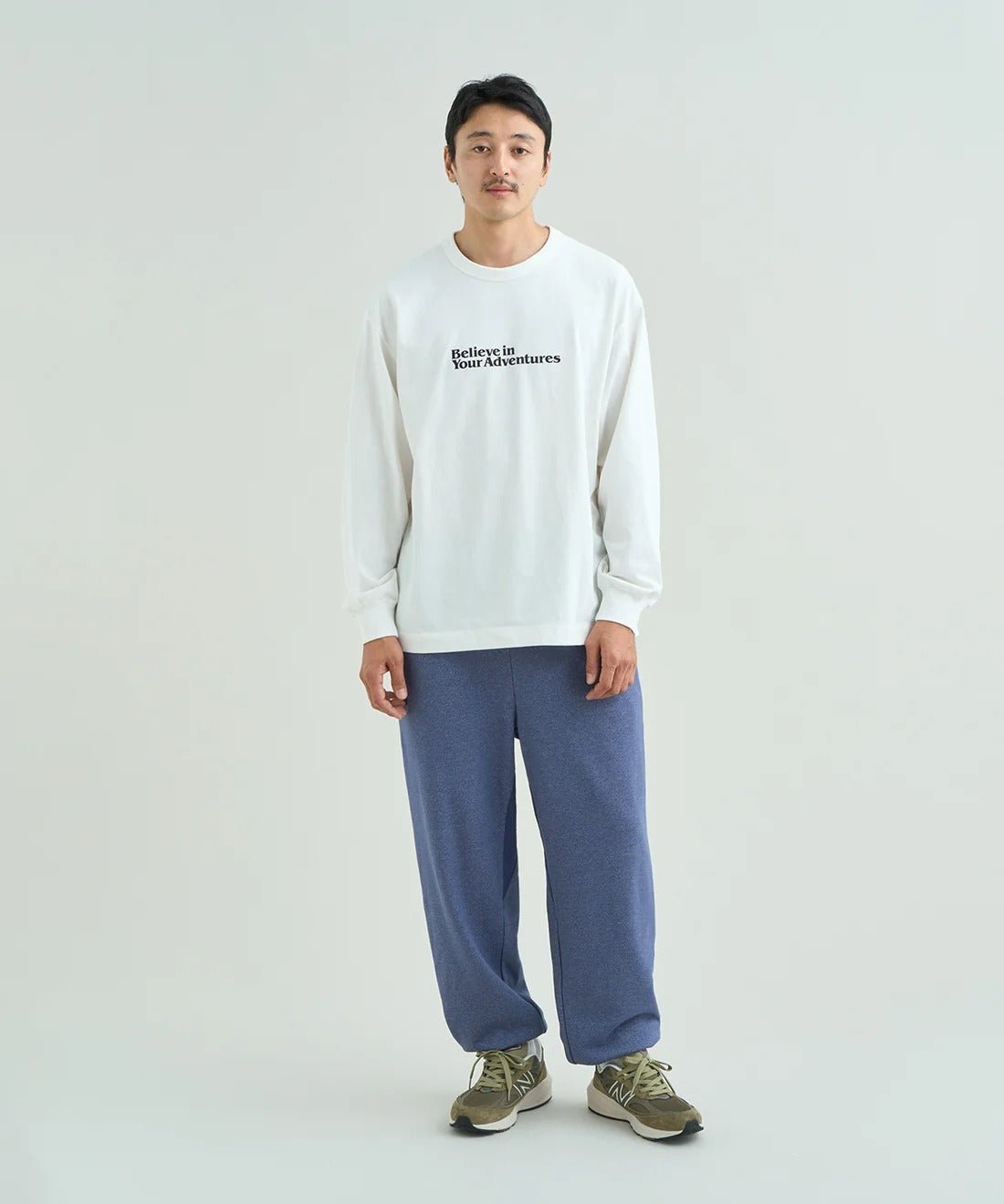 NANGA / ECO HYBRID MESSAGE L/S TEE 再生棉刺繡標語長袖T恤