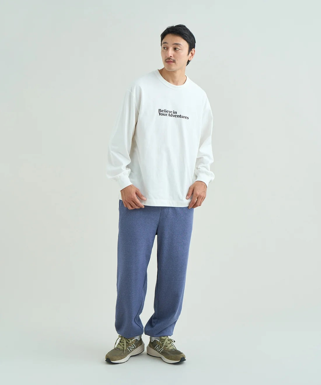 NANGA / ECO HYBRID MESSAGE L/S TEE 再生棉刺繡標語長袖T恤