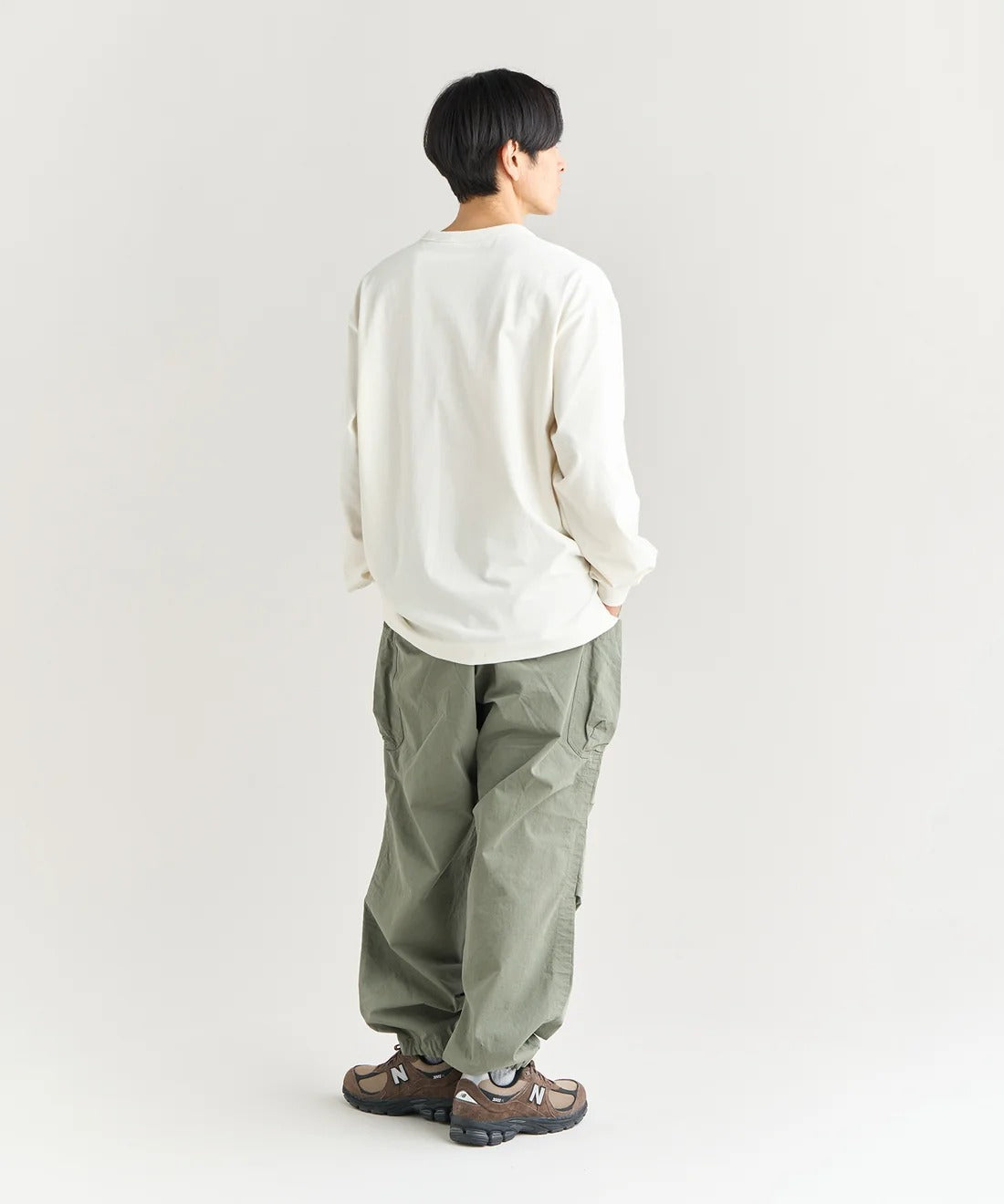 NANGA / ECO HYBRID BOX LOGO EMBROIDERY L/S TEE(UNISEX) 再生棉方形LOGO刺繡長袖T恤