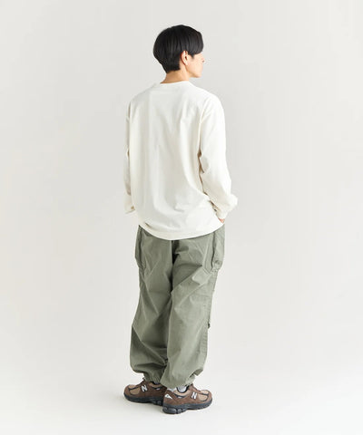 NANGA / ECO HYBRID BOX LOGO EMBROIDERY L/S TEE(UNISEX) 再生棉方形LOGO刺繡長袖T恤