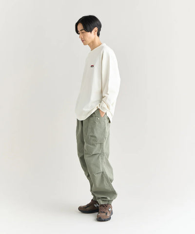 NANGA / ECO HYBRID BOX LOGO EMBROIDERY L/S TEE(UNISEX) 再生棉方形LOGO刺繡長袖T恤