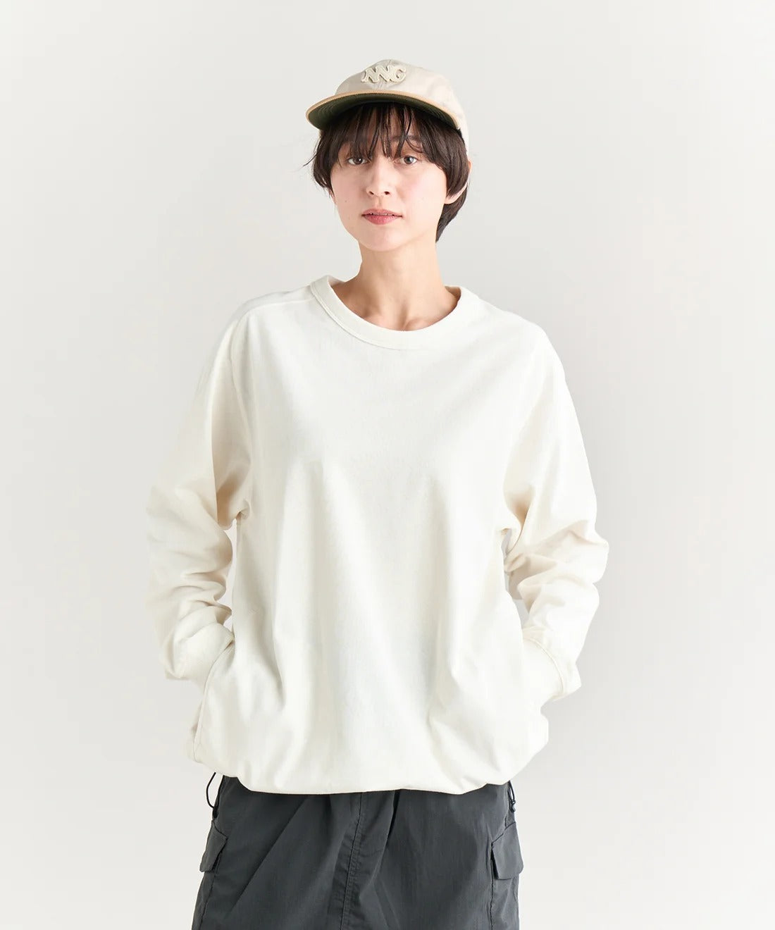NANGA / ECO HYBRID OVERSIZED L/S TEE(MEN) 再生棉寬版口袋長袖T恤