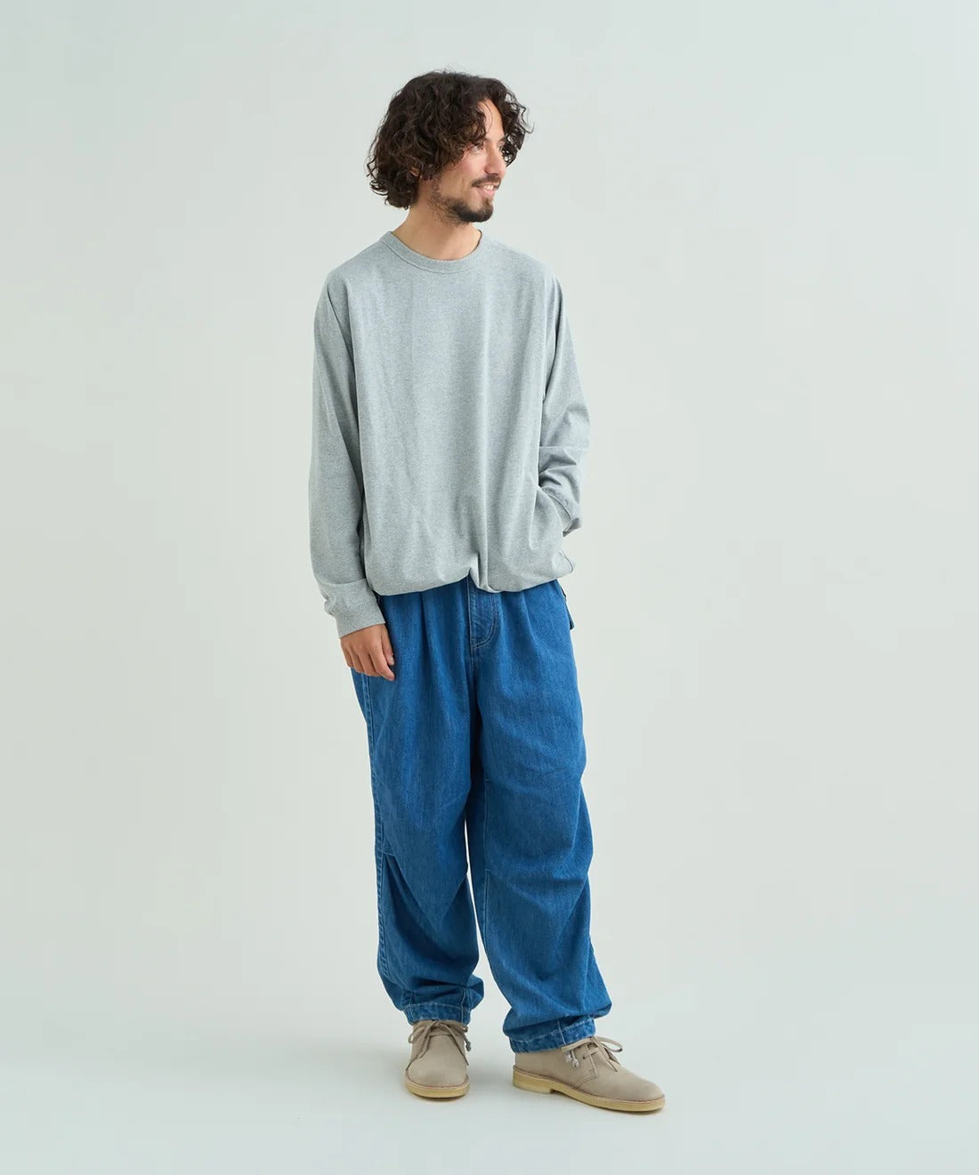 NANGA / ECO HYBRID OVERSIZED L/S TEE(MEN) 再生棉寬版口袋長袖T恤