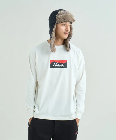 NANGA / ECO HYBRID BOX LOGO L/S TEE(UNISEX) 再生棉方形LOGO印花長袖T恤