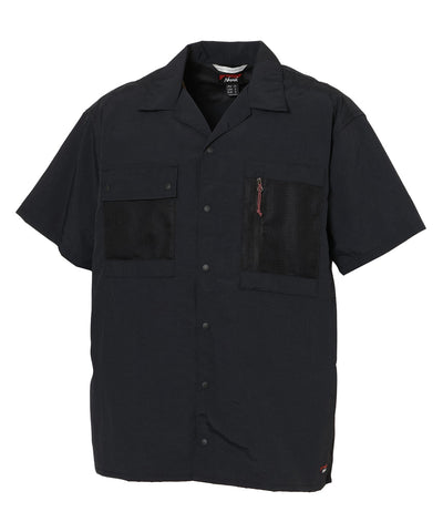 NYLON TUSSER OPEN COLLAR SHIRT / 日本直営店限定 Nylon Tussah 乾爽短袖襯衫