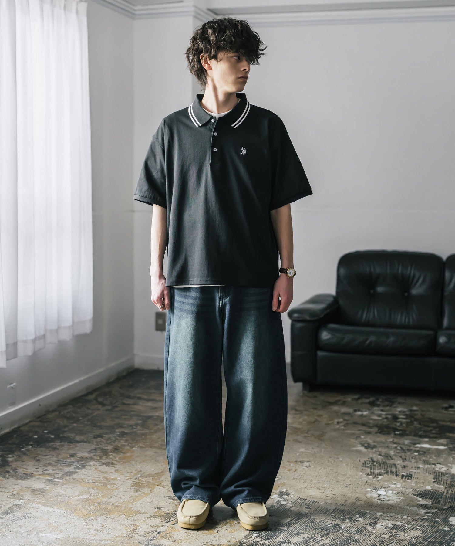 U.S. POLO ASSN. / 刺繡標誌天竺短袖Polo衫