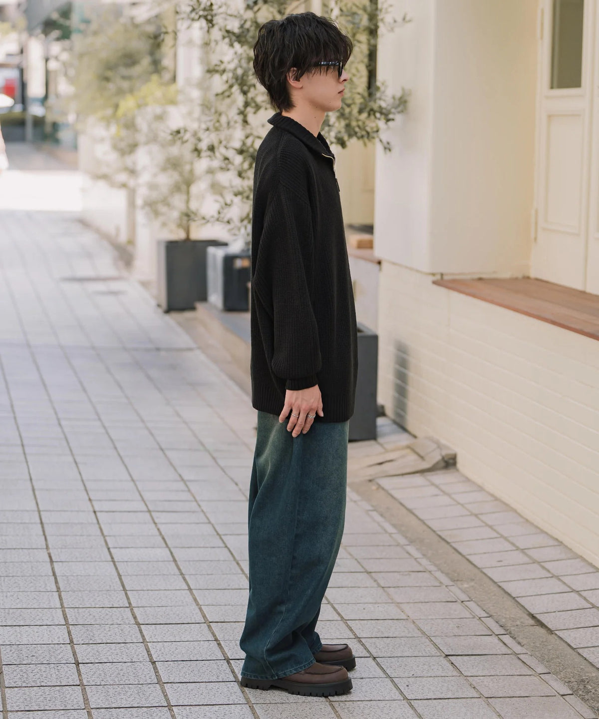 U.S. POLO ASSN.  / 寬鬆畦編刺繡 半拉鍊針織衫（日本聯名限定）