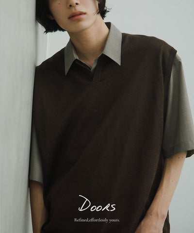 LACOSTE×DOORS　MOSS STITCH SHORT-SLEEVE T-SHIRTS / 鹿子布寬鬆短袖T恤