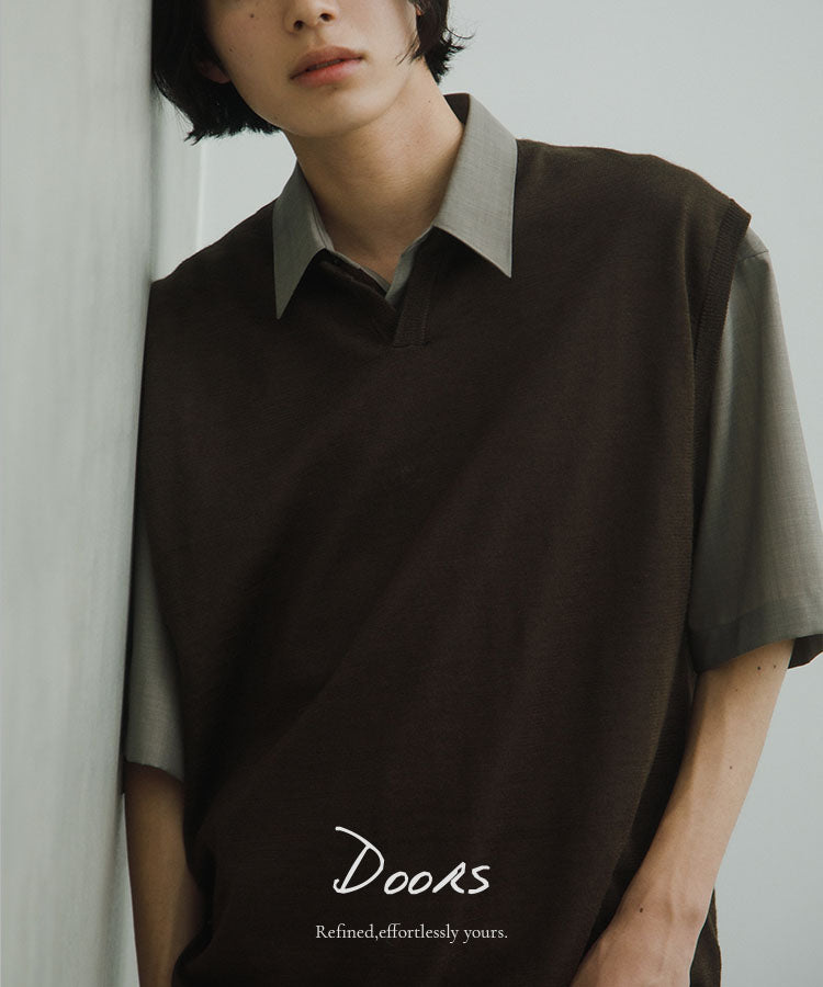 LACOSTE×DOORS　MOSS STITCH SHORT-SLEEVE T-SHIRTS / 鹿子布寬鬆短袖T恤