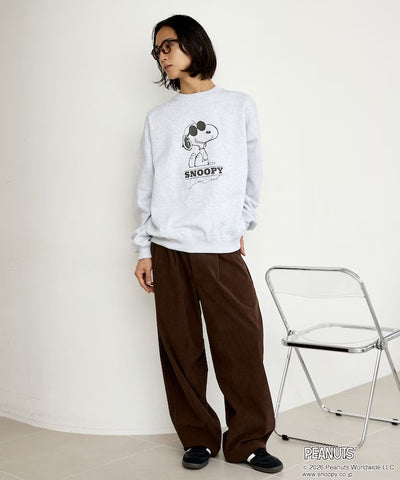 PEANUTS / Snoopy印花刷毛 圓領衫（日本聯名限定）