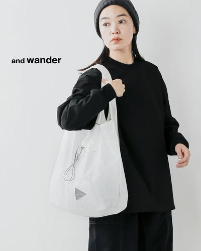 and wander / 輕量防潑水尼龍托特包 Crispy Rip Grocery Pocket Bag