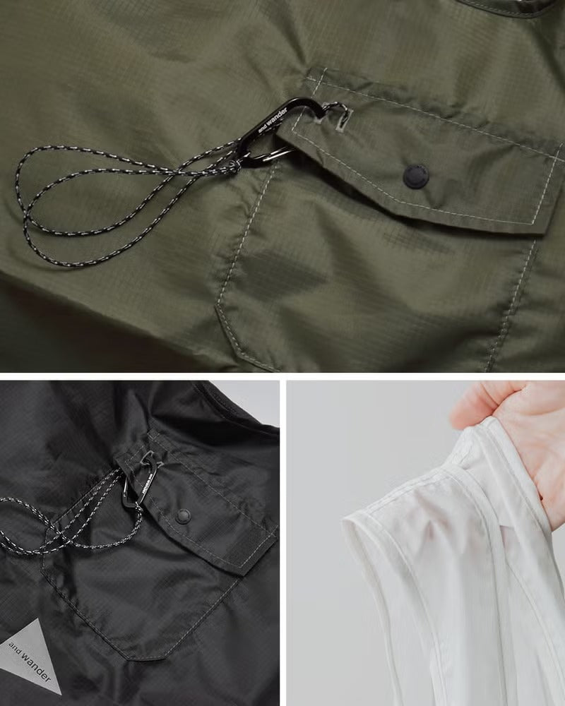 and wander / 輕量防潑水尼龍托特包 Crispy Rip Grocery Pocket Bag