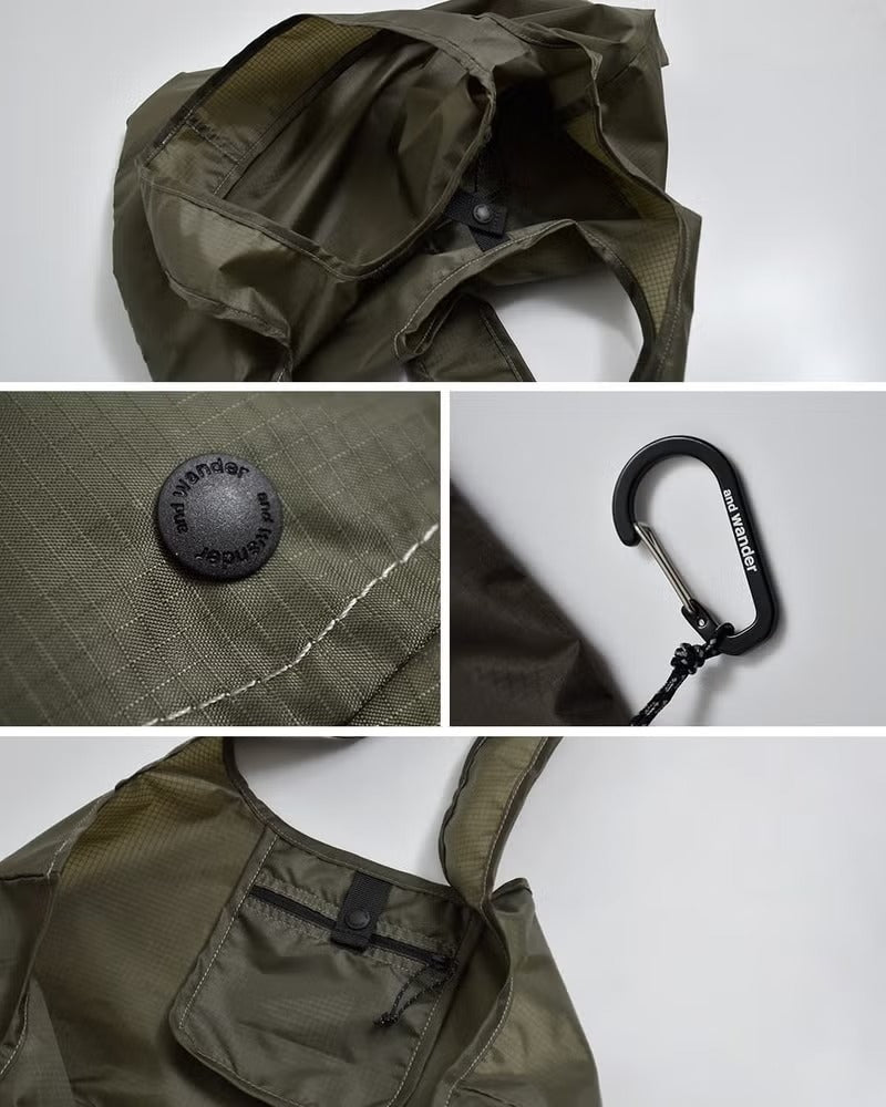 and wander / 輕量防潑水尼龍托特包 Crispy Rip Grocery Pocket Bag