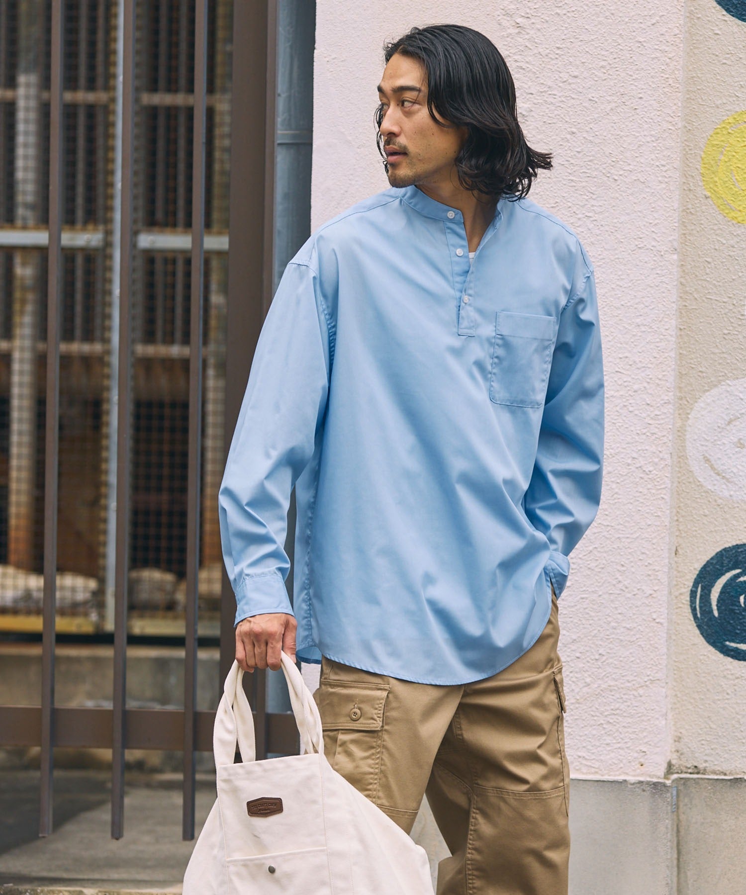 THE CRAFT CREW PRODUCTS / 免燙 抗菌 立領套頭長袖襯衫