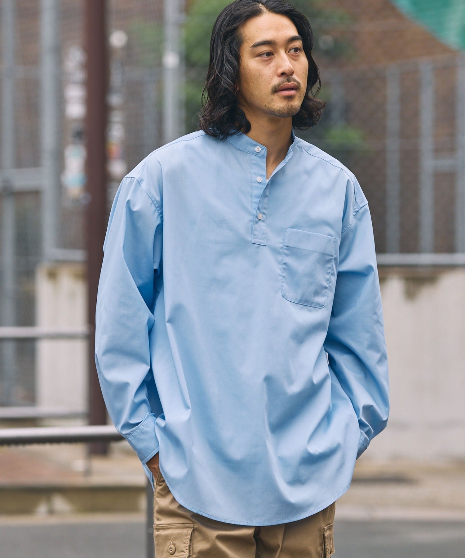 THE CRAFT CREW PRODUCTS / 免燙 抗菌 立領套頭長袖襯衫