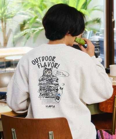 KAVU × FREAK'S STORE / 漢堡貓刺繡 圓領衫（日本聯名限定）