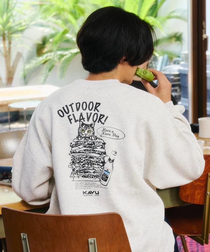 KAVU × FREAK'S STORE / 漢堡貓刺繡 圓領衫（日本聯名限定）
