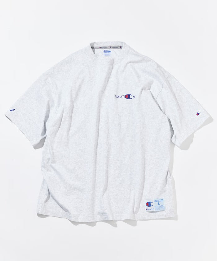 Champion × NAUTICA／日本聯名限定 刺繡厚磅圓領T恤