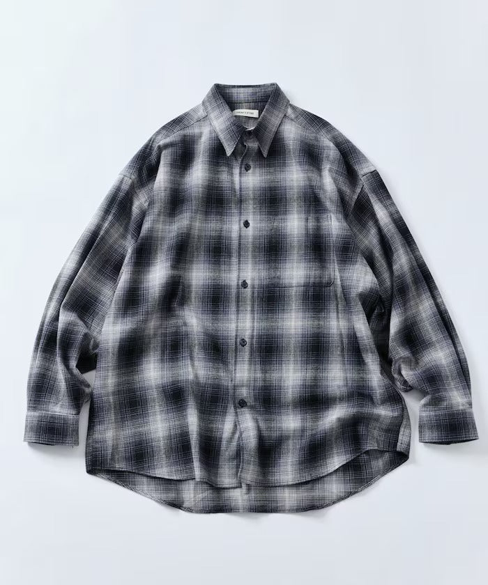 FREAK'S STORE / 寬鬆 漸層格紋 法蘭絨 長袖襯衫