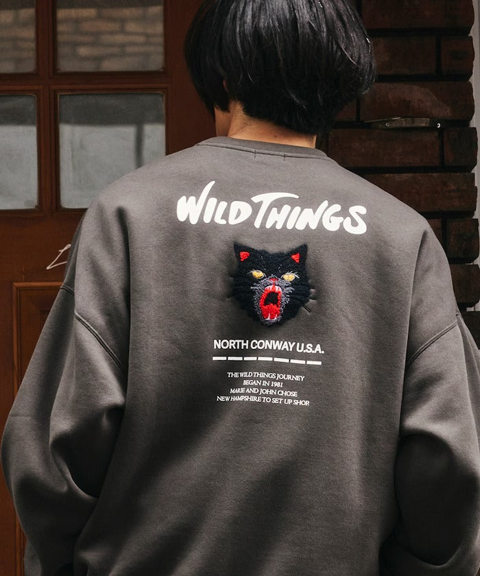 WILD THINGS×FREAK'S STORE / 貓咪圖騰圓領衫（日本聯名限定）