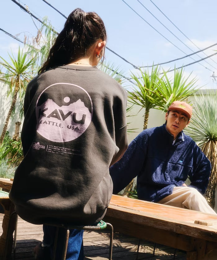 KAVU × FREAK'S STORE / 圓標刷毛 圓領衫（日本聯名限定）