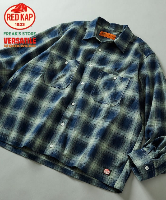 RED KAP × FREAK'S STORE / 別注短版 法蘭絨 長袖工作襯衫