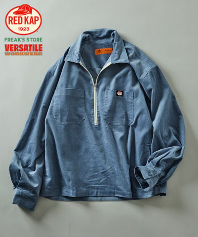 RED KAP × FREAK'S STORE／日本聯名限定 燈芯絨 半拉鏈 套頭長袖襯衫